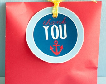 Nautical Ahoy Baby Shower PRINTABLE Favor Tags (INSTANT DOWNLOAD) from Love The Day