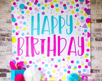 Happy Birthday Backdrop (INSTANT DOWNLOAD) Printable by Lindi Haws of Love The Day
