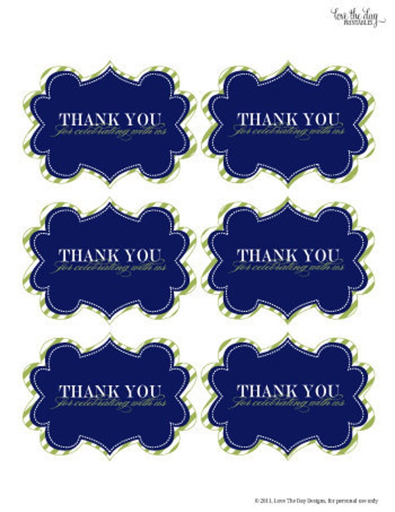 It's A Boy Baby Shower PRINTABLE Thank You Favor Tags INSTANT DOWNLOAD by Love The Day image 2