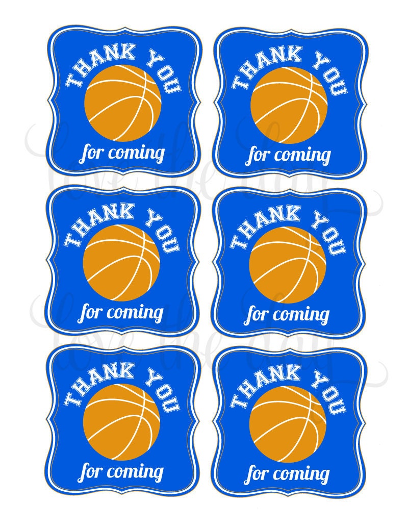 Basketball Party PRINTABLE Favor Tags INSTANT DOWNLOAD by | Etsy