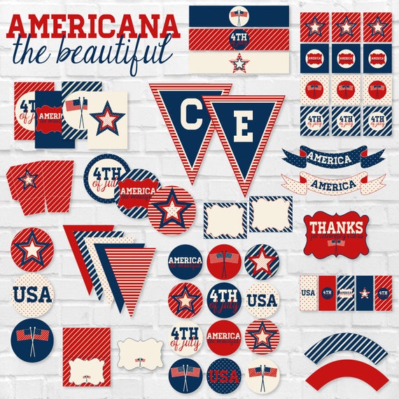 4th of July Party PRINTABLE (INSTANT DOWNLOAD) by Lindi Haws of Love The Day Il_570xn