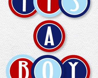 Nautical Baby Shower PRINTABLE It's A Boy Banner (INSTANT DOWNLOAD) from Love The Day