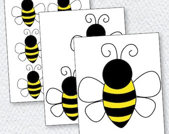 Bee Party PRINTABLE Bee Decals (INSTANT DOWNLOAD) by Love The Day