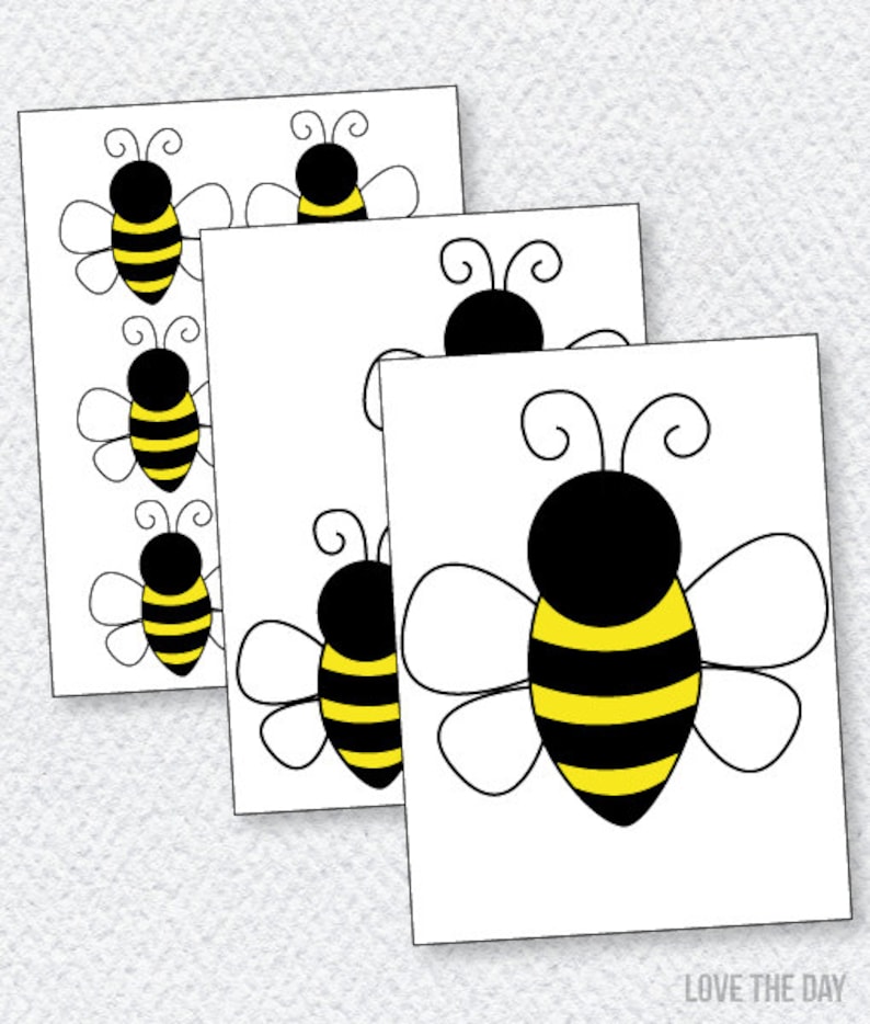 Bee Party PRINTABLE Bee Decals INSTANT DOWNLOAD by Love The Day image 1