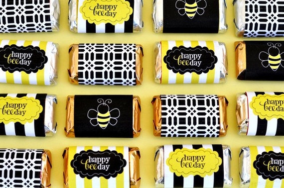 Bee Party PRINTABLE Candy Bar Wrappers (INSTANT DOWNLOAD) from Love The Day Il_570xn