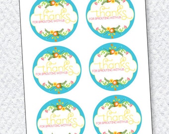 Flower Party PRINTABLE Favor Tag (INSTANT DOWNLOAD) by Love The Day