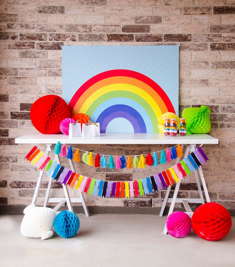 Rainbow Party Backdrop INSTANT DOWNLOAD Printable by Lindi - Etsy