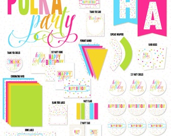 Polka Dot Party Printable (INSTANT DOWNLOAD) by Love The Day