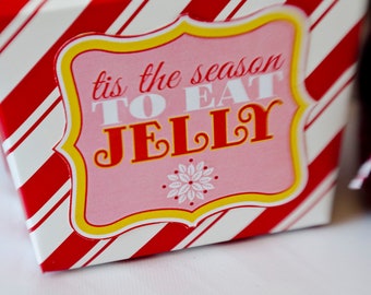 Christmas PRINTABLE Party 'Tis The Season To Eat Jelly' Neighbor Gift Tags from Love The Day