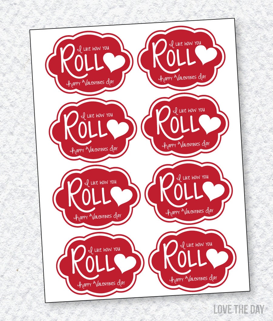Valentine PRINTABLE 'I Like How You Roll' Valentine Etsy