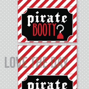 Pirate Party PRINTABLE Fold Over Gift Tag INSTANT DOWNLOAD by Love The Day image 2