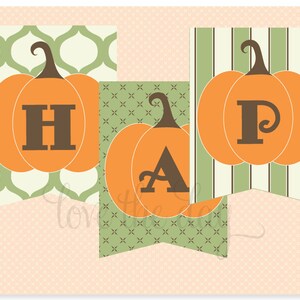 Our Little Pumpkin PRINTABLE Party Birthday Banner INSTANT DOWNLOAD from Love The Day image 2