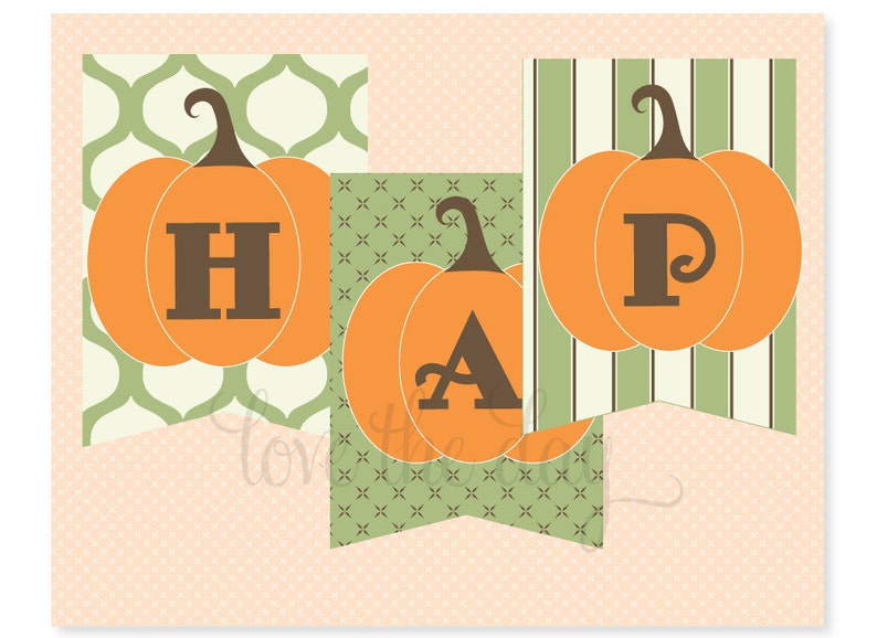 Our Little Pumpkin PRINTABLE Party Birthday Banner INSTANT DOWNLOAD from Love The Day image 2