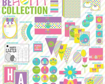 Spring Easter PRINTABLE Party 'Be Hoppy' Collection by Love The Day