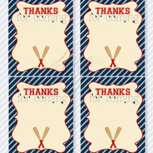 Baseball Party PRINTABLE Thank You Cards INSTANT DOWNLOADS From Love ...