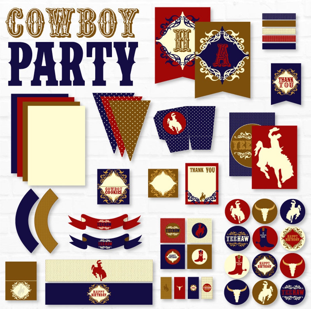 Rustic Cowboy Party PRINTABLES INSTANT DOWNLOAD by Lindi Haws of Love ...