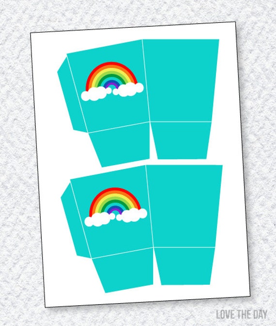 Rainbow Party PRINTABLES Favor Box from Love The Day Il_570xn