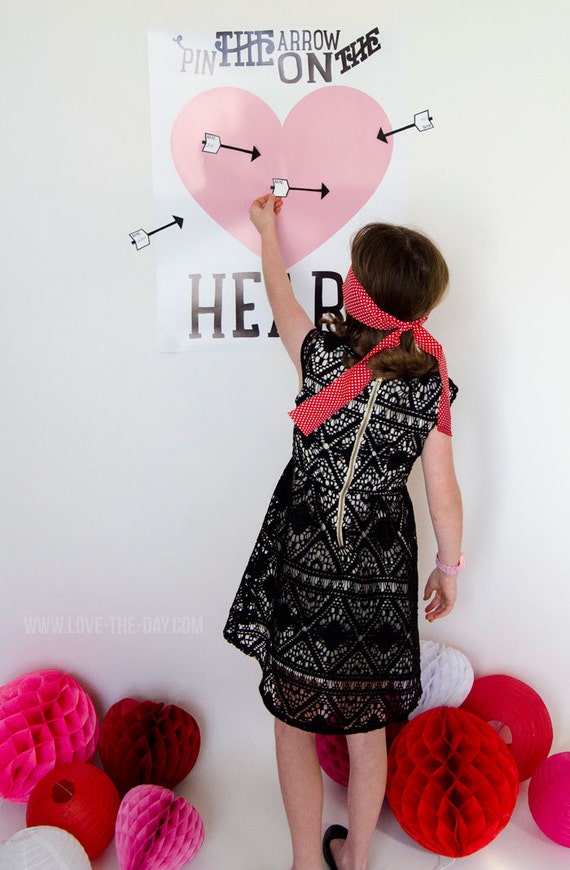 Pin The Arrow On The Heart Valentine Classroom Party Game (INSTANT DOWNLOAD) by Love The Day Il_570xn