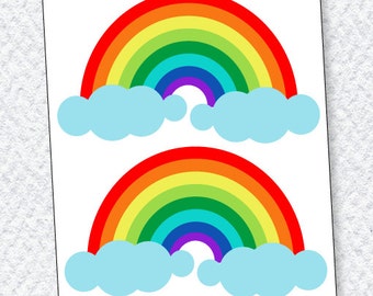 Rainbow Party PRINTABLE Rainbow Decals (INSTANT DOWNLOAD) from Love The Day