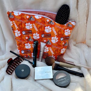 Clemson Beauty Tote/Cosmetic Bg