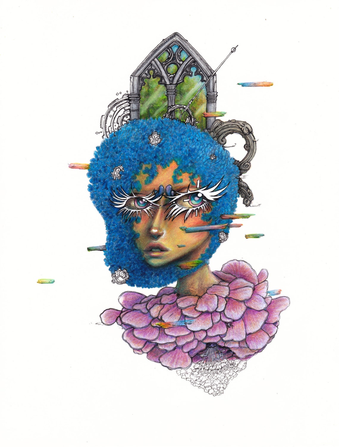 Original Colored Pencil Traditional Art Piece Radiate Etsy