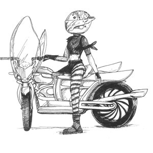 2021 Inktober Day 15 Cycle de casque d’encre originale