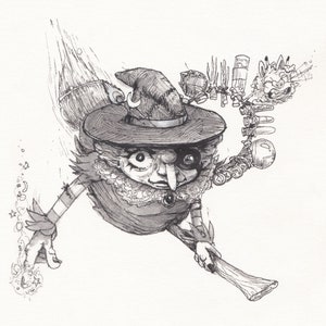 2020 Inktober Day 8 Original ink Loss Witch
