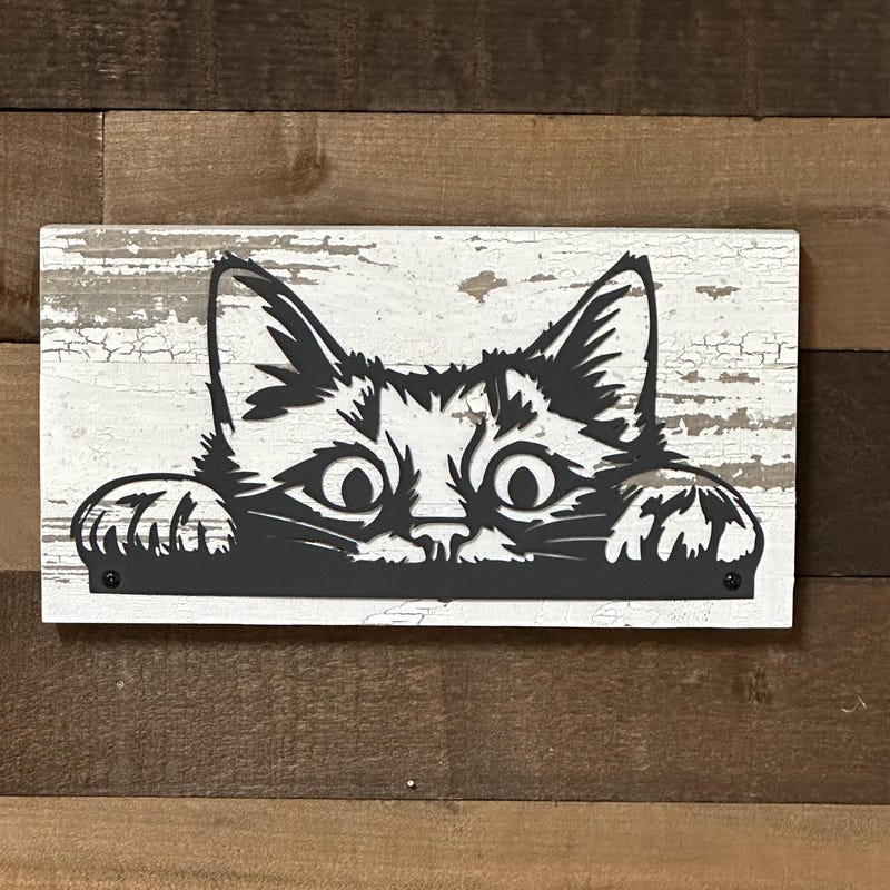 Rustic Cat Art - Etsy