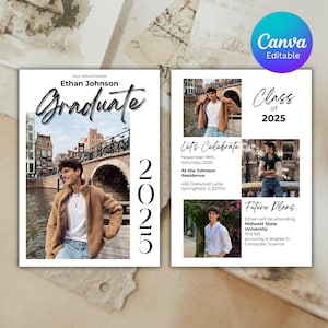 Modern Graduation Invitation 2025, Graduation Announcement 2025, Grad Party Invite, Graduation Decorations, Senior Graduation Party Invite