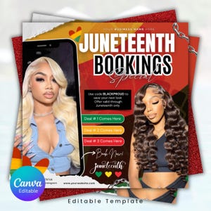Juneteenth Flyer, Juneteenth Sale Flyer, Editable Flyer Template, Juneteenth hair Sale Flyer, Knotless Braids Flyer, Juneteenth Celebration