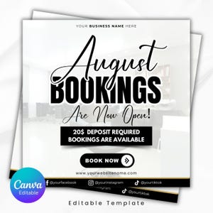 AugustBookingFlyer, DIY Back 2 School Flyer, Lash Flyer, Nail Flyer, Perücke Flyer, Braid Flyer, August Hair Flyer, Book Now, Makeup Flyer
