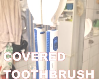Covered Toothbrush Holder, Protective Wall Mount Brush Stand, Ventilated Electric Brush Dock, Splatter Shield Mirror Caddy, Bathroom Storage