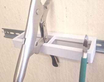 DIN Rail Pliers Holder, Wall Mounted Tool Storage, Space Saving Organizer, Modular Workshop Rack, Garage Tool Hanger, Pegboard Alternative
