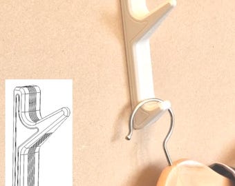 Modern Minimal Wall Hook, Invisible Mount, Coat & Bag Holder, Sleek Space Saving Organizer, Hidden Screws Wall Hook