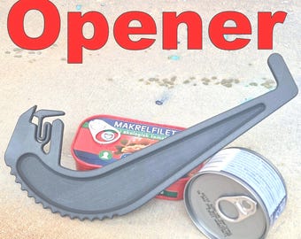 Easy Pull Tab Can Opener, Ergonomic Lever Tin Opener, Adaptive Kitchen Gadget, Arthritis Aid Tool, Low Grip Nail Saver, 3D Printed Utensil