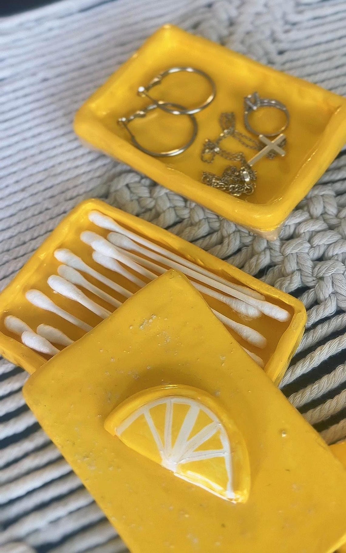 Lemon Bar Trinket Tray | Air Dry Clay | Handmade image 4