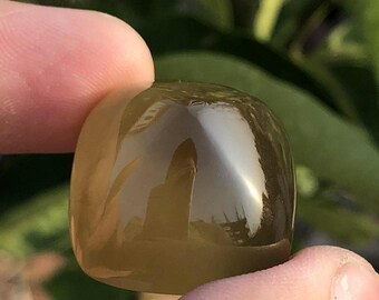 65.25 Cts Natural Hydrogrossular Garnet Sugarloaf Cabochon | Solar Yellow Gemstone | Rare Collector’s Stone | 23.5x22.5mm