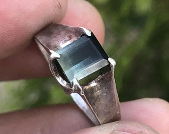 Handmade Afghan Tourmaline Sterling Silver Ring - Size 20