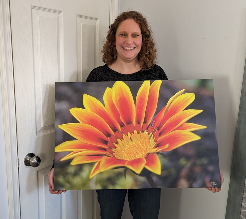 Fall Sunflower Photo, Sunflower wall art, photograph of orange sunflower, sunflowers artwork, canvas sunflower, Photography Canvas Print