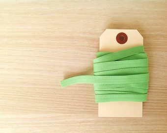 5m Light Green Grosgrain Ribbon -  Green grosgrain ribbon - Apple Green  -  gift wrapping supply - hair ribbon - dressmaking