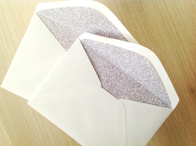 Silver Glitter Effect Lined Envelopes Envelope Liners Etsy