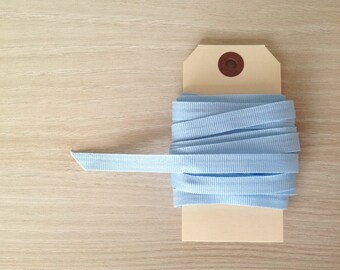 5m Light Blue Grosgrain Ribbon - Pale Blue grosgrain ribbon - gift wrapping supply - hair ribbon - dressmaking