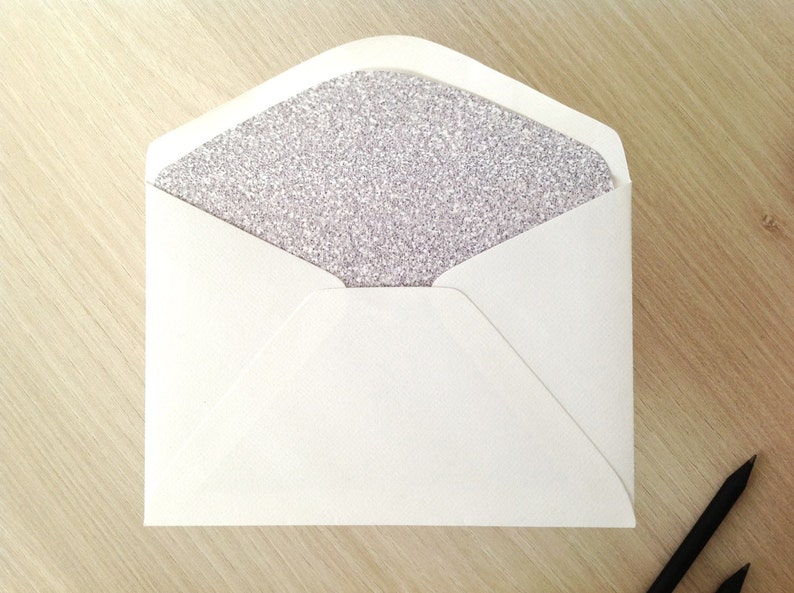 Silver glitter effect Lined Envelopes Envelope Liners Etsy