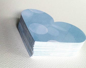 Blue Bokeh mini heart cards - message of love - Gift Tag - Wedding Favours -  Scrapbooking - 10 ways to say I LOVE U - More colours - GT 56