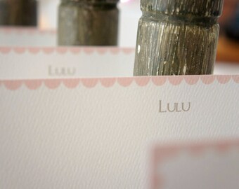 Pale Pink, Note Cards, Scallop Border, Dusty Pink, Girl Gift, thank you cards, send a note card - Set of 10, NC 29