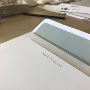 Dove Grey Personalized Note Cards with hand lined envelopes - Everyday stationery - Oyster Grey - Set of 10 - Stationery for men/women NC152 image 4