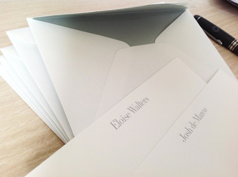 Dove Grey Personalized Note Cards with hand lined envelopes - Everyday stationery - Oyster Grey - Set of 10 - Stationery for men/women NC152 image 5