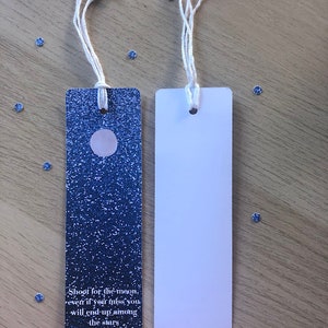 Set of 2: Shoot for the Moon bookmarks, book accessory, starry night, moon and stars bookmark, gift under 20 dollars, reading is great image 4