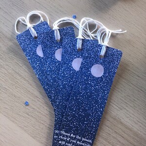 Set of 2: Shoot for the Moon bookmarks, book accessory, starry night, moon and stars bookmark, gift under 20 dollars, reading is great image 3