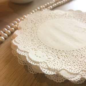 20 Cream French Lace Paper Doilies 13.6cm or 5.5inch diameter Baked Goods Wedding Crafts Scrapbooking image 4